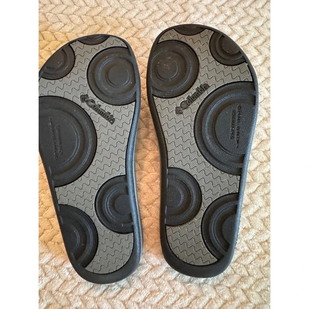 Columbia Kids Grey‎ Black Omni-Grip Flip Flop Sandals YY5440-012 Size 3